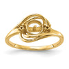 14k Polished Diamond & Pearl Ring Mounting