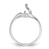 14k White Gold Polished Pearl Ring Mounting