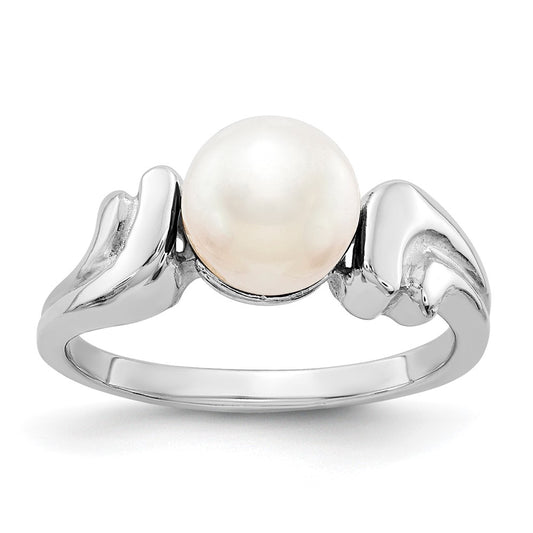 Gold Polished Freshwater Pearl Rings