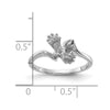 14k White Gold Polished Diamond & Pearl Ring Mounting