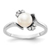 Gold Polished Freshwater Pearl and Diamond Rings