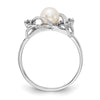 Gold Polished Freshwater Pearl and Diamond Rings