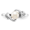 Gold Polished Freshwater Pearl and Diamond Rings