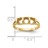 14k Polished 3-stone 6x4 Oval Gemstone Ring Mounting