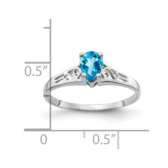 14k White Gold Pear Gemstone rings