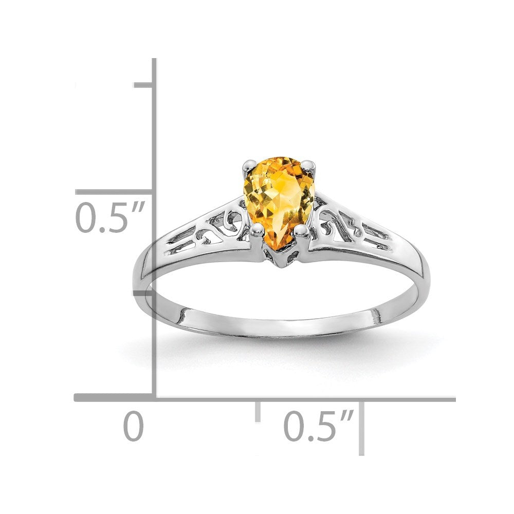 14k White Gold Pear Gemstone rings