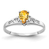 14k White Gold Pear Gemstone rings