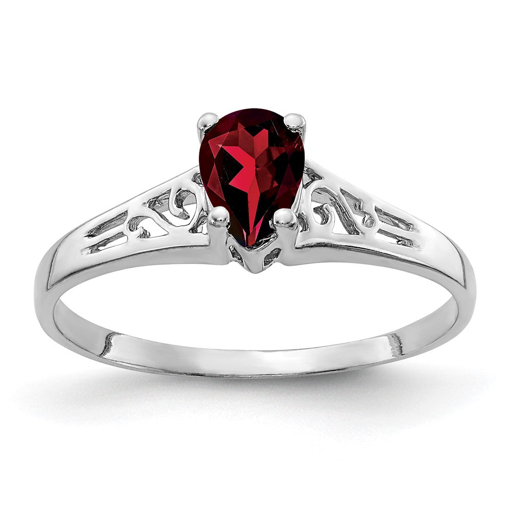 14k White Gold Pear Gemstone rings