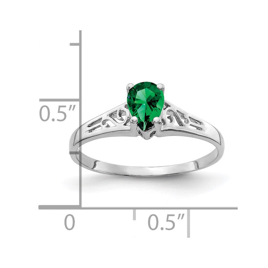 14k White Gold Pear Gemstone rings
