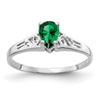 14k White Gold Pear Gemstone rings