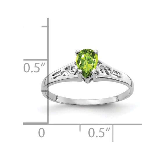 14k White Gold Pear Gemstone rings