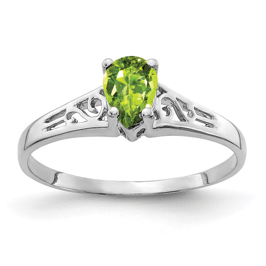 14k White Gold Pear Gemstone rings