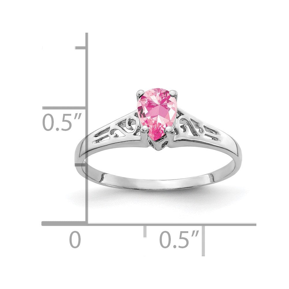 14k White Gold Pear Gemstone rings