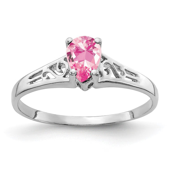 14k White Gold Pear Gemstone rings