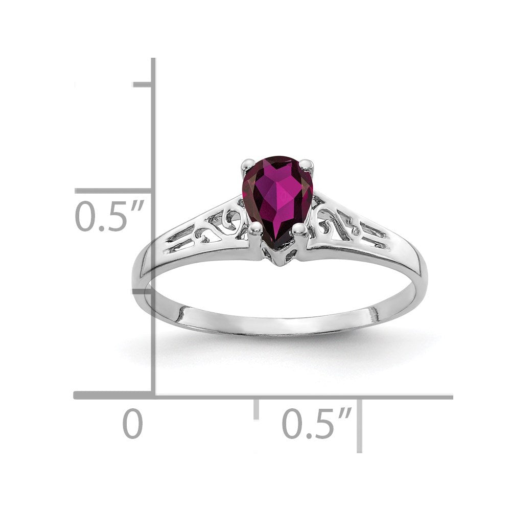 14k White Gold Pear Gemstone rings