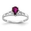 14k White Gold Pear Gemstone rings