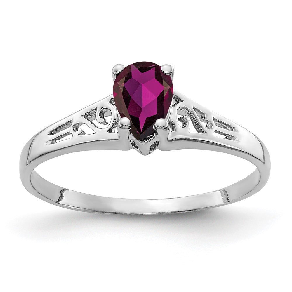 14k White Gold Pear Gemstone rings