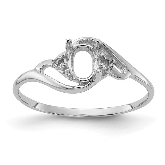 14k White Gold Diamond & Gemstone Ring Mounting
