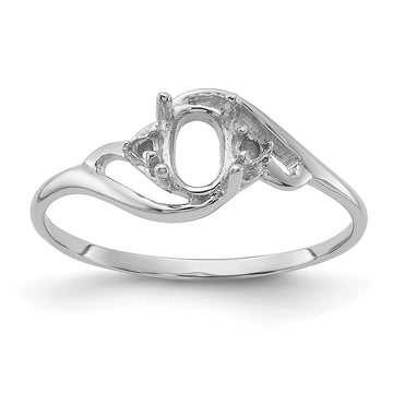 14k White Gold Diamond & Gemstone Ring Mounting
