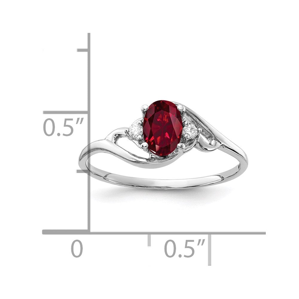 14k White Gold 6x4mm Oval Gemstone & Diamond rings