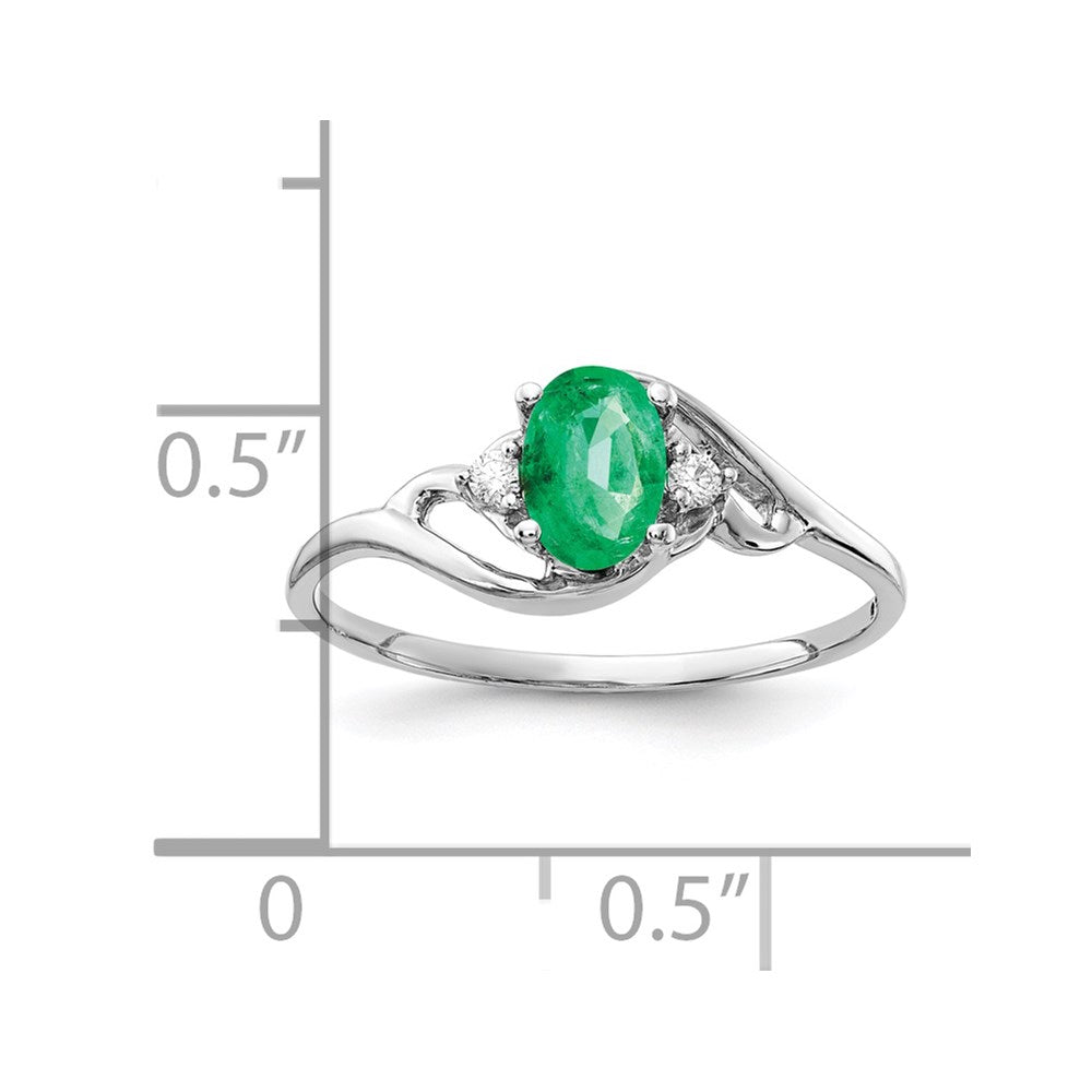 14k White Gold 6x4mm Oval Gemstone & Diamond rings