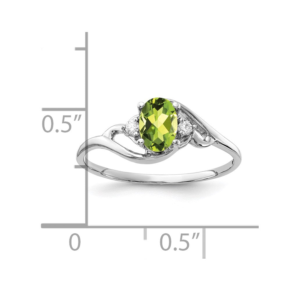 14k White Gold 6x4mm Oval Gemstone & Diamond rings