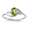 14k White Gold 6x4mm Oval Gemstone & Diamond rings