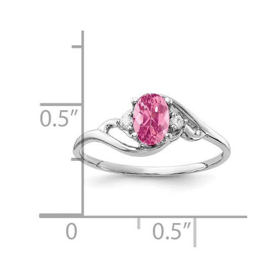 14k White Gold 6x4mm Oval Gemstone & Diamond rings