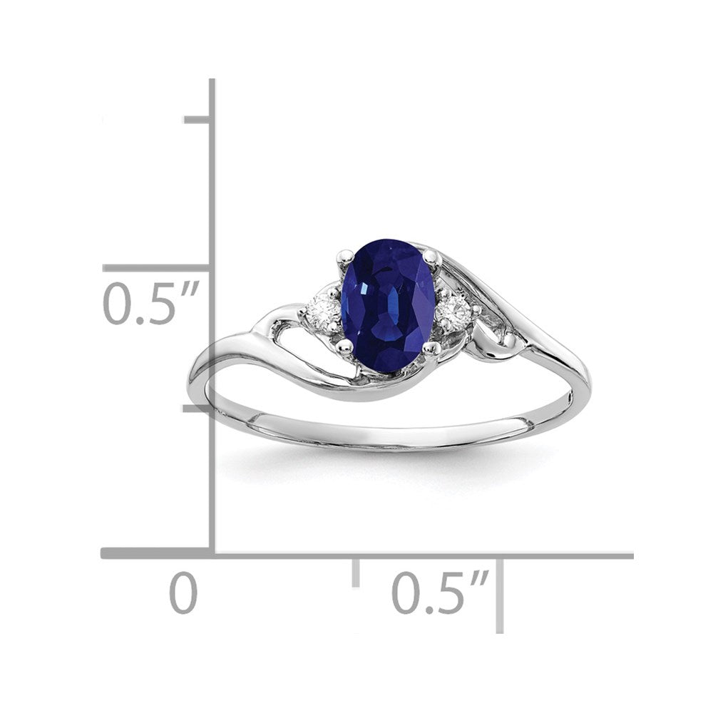 14k White Gold 6x4mm Oval Gemstone & Diamond rings