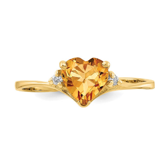 6mm Heart Gemstone & Diamond rings