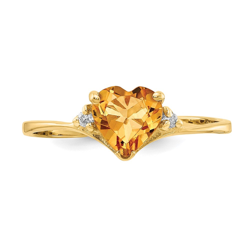 6mm Heart Gemstone & Diamond rings