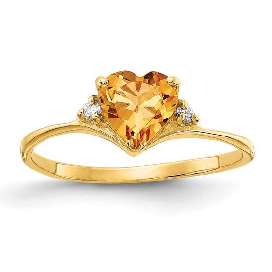 6mm Heart Gemstone & Diamond rings