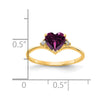 6mm Heart Gemstone & Diamond rings