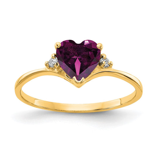 6mm Heart Gemstone & Diamond rings