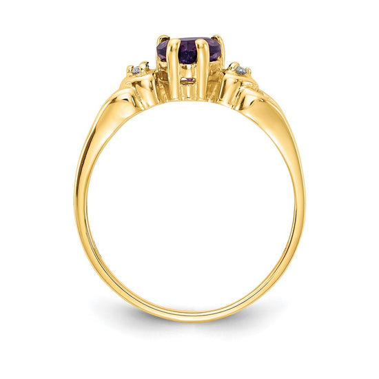 5mm Heart Gemstone & Diamond rings — Purple Amethyst
