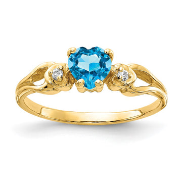 5mm Heart Gemstone & Diamond rings
