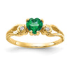 5mm Heart Gemstone & Diamond rings — Green Emerald