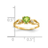 5mm Heart Gemstone & Diamond rings — Green Peridot