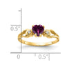 5mm Heart Gemstone & Diamond rings — Red Garnet (Rhodolite)