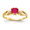 5mm Heart Gemstone & Diamond rings — Red Ruby