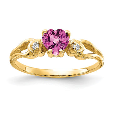 5mm Heart Gemstone & Diamond rings — Pink Sapphire