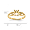 14k Polished .05ct. Diamond & 7x5 Oval Gemstone Ring Mounting