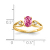 14k 7x5mm Oval Pink Tourmaline and 1/20 carat AA Diamond Ring