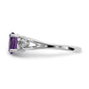 14k White Gold 7x5mm Oval Amethyst and 1/20 carat AA Diamond Ring