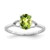 14k White Gold 7x5mm Oval Peridot ring