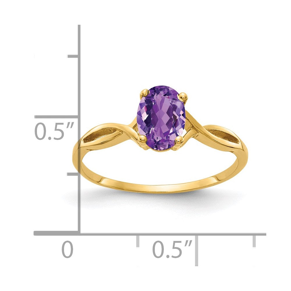 14k 7x5mm Oval Gemstone ring