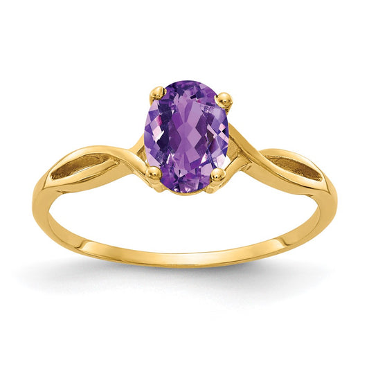 14k 7x5mm Oval Gemstone ring
