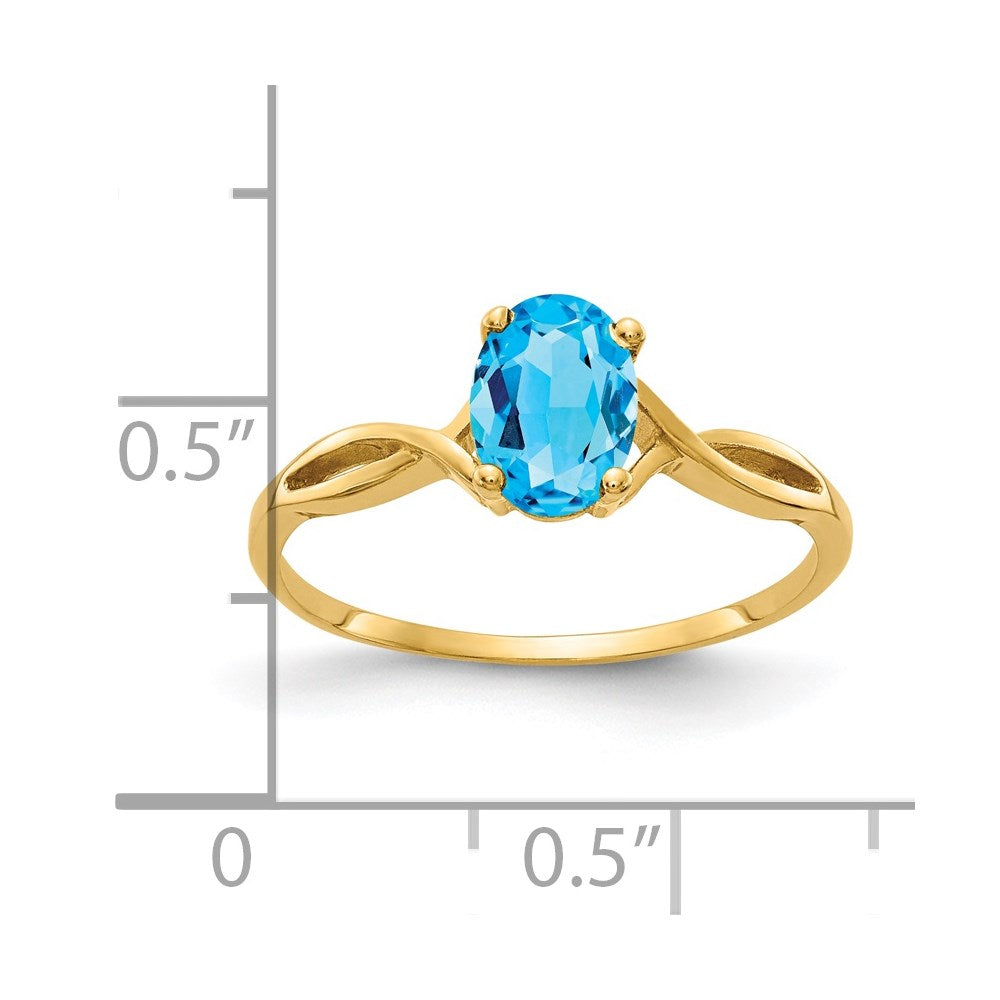 14k 7x5mm Oval Gemstone ring