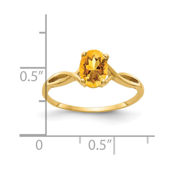 14k 7x5mm Oval Gemstone ring