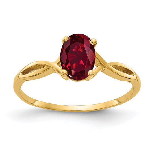 14k 7x5mm Oval Gemstone ring